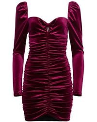Forever Young the label - Aliyah Mini Velvet Dress Bordeaux - Lyst