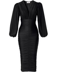AGGI by HALEWSKI - Gloria Long Sleeve Draped Dress - Lyst