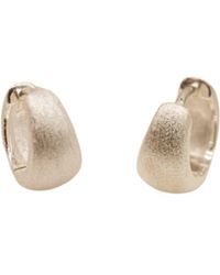 Claire Hill Designs - Brushed Chunky Huggie Hoops - Lyst