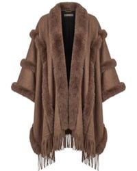 Saachi - Faux Fur Fringe Cape Kimono - Lyst