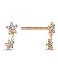 Ecce | Artisan Diamonds - Single 14K Little 2 Pole Star Earring - Lyst