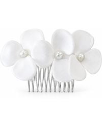 Yeva Sebastia - Mini Satin Flower Bride Hair Comb - Lyst