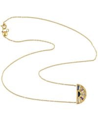 Artisan - 18K Multi-Gemstone & Diamond Half-Moon Pendant Necklace - Lyst