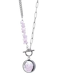 My Little Nature - Rose Quartz Crystal Necklace With Beaded Chain – Handcrafted Designer Jewelry, Natural Gemstone Pendant - Lyst