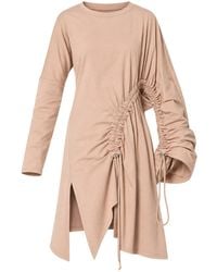 Metamorph - Neutrals Asymmetric Cotton Tunic With Adjustable Drawstring Details - Lyst