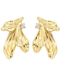 Uchi and Soto - Kinmokusei Petal Statement Earrings - Lyst