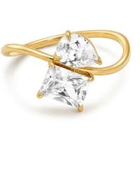 Belinda Jewelz - Topaz Wavy Toi Et Moi Birthstone Ring - Lyst
