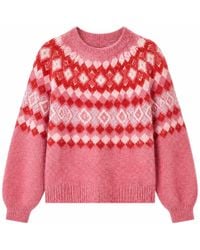 Yumi' - Fairisle Wool Blend Relaxed Jumper - Lyst