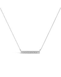 Haus of Brilliance - Sterling Diamond Accent Milgrain Bar Pendant Necklace - Lyst