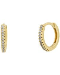 Spero London - Fine Classic Pave Hoop Earrings 14Ct Solid - Lyst