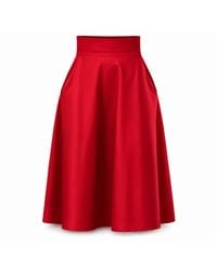 Nikka Place - Flare Cotton Skirt With High Waist And Pockets - Lyst