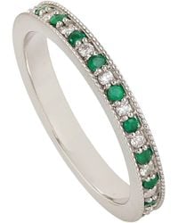 Artisan - Emerald & Diamond Eternity Band Ring - Lyst
