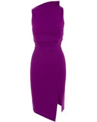 AVENUE No.29 - Bodycon Midi Dress With Leg Slit - Lyst