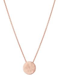 Posh Totty Designs - Rose Gold Plated Medium Hammered Disc Necklace - Lyst