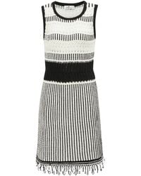 Peraluna - Kiyo Sleeveless Above-Knee Tasseled Open Work Summer Knit Dress - Lyst