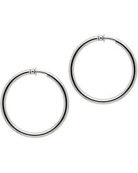 Emma Holland Jewellery - Platinum Large Hoop Clip On Earrings - Lyst