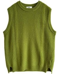 Zenzee - Wool Cashmere Crew Neck Cable Knit Vest - Lyst