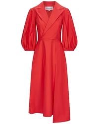 Femponiq - Wide Lapel Asymmetric Cotton Dress - Lyst