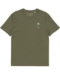 Anchor and Crew - Khaki Daisy Garden Dystopia Organic Cotton Embroidered T-Shirt - Lyst