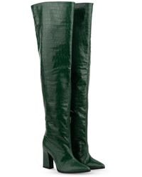Rosamund Muir London - Roma Crocodile Print Over Knee Boots - Lyst