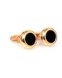 DAVID WEJ - Circle With Onyx Cufflink – - Lyst