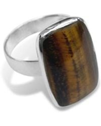 FV Jewellery - La Stèle Tiger's Eye Rectangle Ring - Lyst