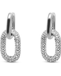 Clemence Wren - Huggie Earrings With Bright Pave Gemstone Charm - Lyst
