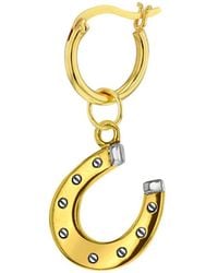 True Rocks - 2Tone Horseshoe On Hoop Single - Lyst