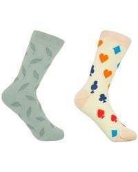 Peper Harow - Made in England - Leaf Mint & Royal Flush Socks Bundle - Lyst