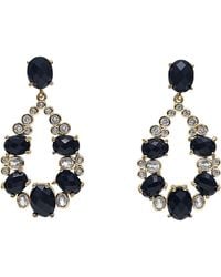 Farra - Teardrop Shaped Obsidian Statement Earrings - Lyst