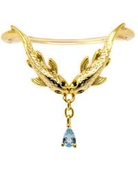 NASI SILVER - Two Wishes Wishbone Ring- Topaz - Lyst
