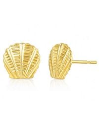 Gold & Honey - Seashell Stud Earrings - Lyst