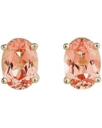 Juvetti - Ovo Oval Padparadscha Sapphire Stud Earrings - Lyst