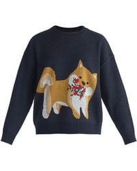 Paisie - Christmas Jumper With Dog & Mistletoes - Lyst