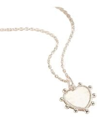 Posh Totty Designs - Sterling Beaded Heart Charm Necklace - Lyst