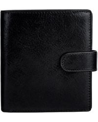 Time Resistance - Leather Bifold Wallet With A Snap Closure - Lyst