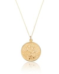 Lily & Roo - Solid Medium Round St Christopher Necklace - Lyst