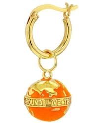 True Rocks - 18Kt-Plated Mini Globe Charm On Hoop - Lyst