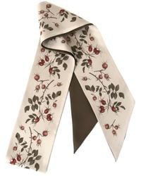 Silk&Soul - Long Rosehip Motif Scarf On Light Background - Lyst