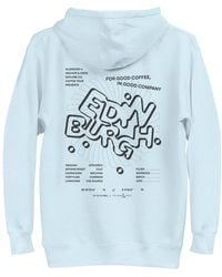Anchor and Crew - Sky Gustatory Edinburgh Coffee Scene Cotton Blend Embroidered Hoodie - Lyst