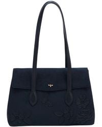 Fable England - Romilly Floral Applique Faux Suede Shoulder Bag - Lyst