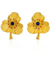 Milou Jewelry - Three-Leafed Clover Earrings With Zircon - Lyst