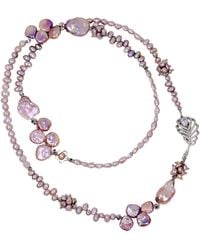 Ninemoo - Opulent Rose Petal Pearl Cascade Necklace - Lyst