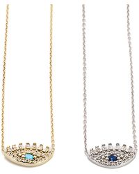 Ebru Jewelry - Diamond Long Lash Evil Eye Necklace - Lyst