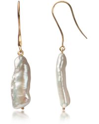 The Jewellery Store London - Thick Biwa Pearl Earrings - Lyst