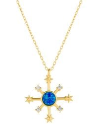 Spero London - Opal Ship Wheel High Quality Sterling Necklace - Lyst