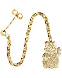 CarterGore - Lucky Cat Single Long Drop Earring - Lyst