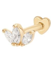 Vanhi - 14K Solid Lab-Grown Diamond Lotus Flat Back Stud - Lyst