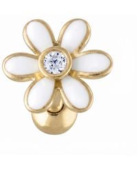 Zahav Jewelry - 14K Solid 16G 6Mm Clover Flower Cz Cartilage Earring - Lyst