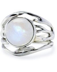 Isla Silver - Unique Moonstone Statement Ring - Lyst